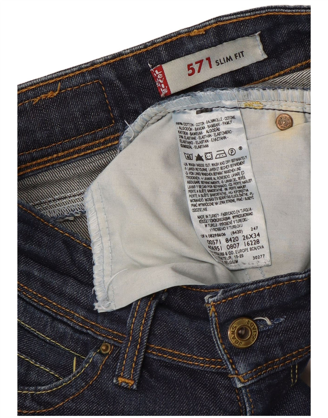 Blugi LEVI'S 571 Slim pentru femei W26 L34 bleumarin