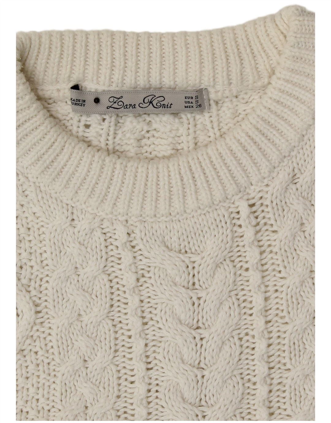 Pulover pentru femei Zara cu gât de barcă UK 10 Small White