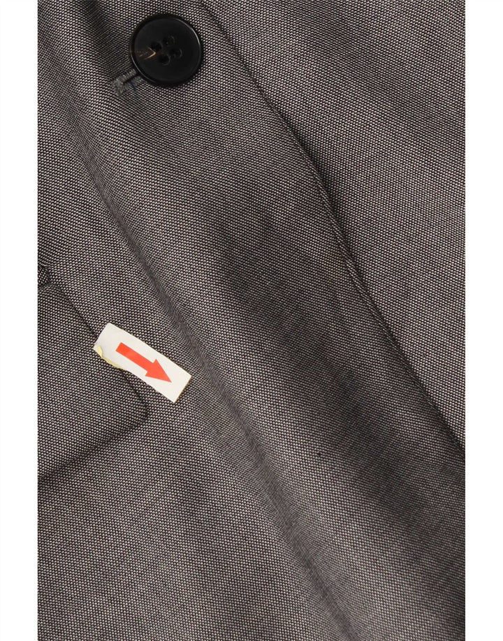 Sacou blazer pentru femei Hugo Boss cu 2 nasturi UK 12 Lână gri mediu