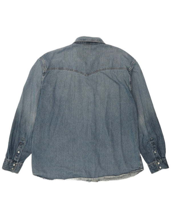 Cămașă de blugi pentru bărbați WRANGLER, bumbac albastru 2XL