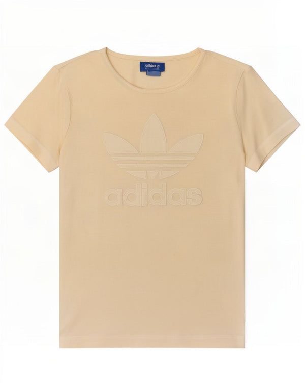 Tricou grafic Adidas pentru femei Top UK 12 Medium Off White Bumbac