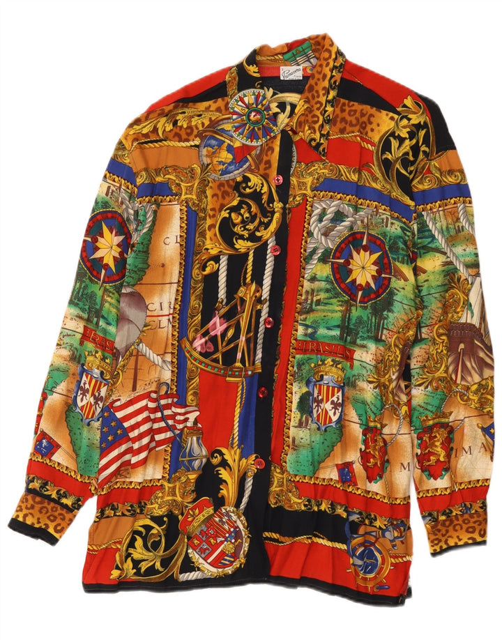Bluză cămașă cu model abstract pentru femei Primavera Firenze US 3 Mic Multicolor