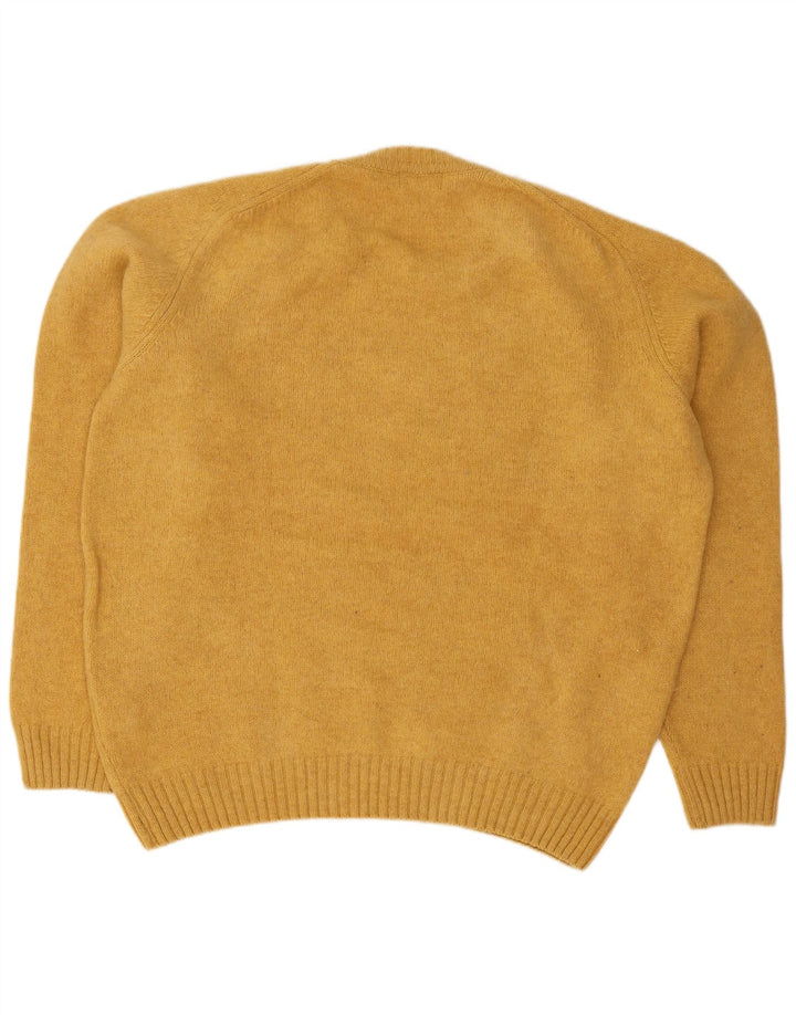 Pulover pentru bărbați Zara, cu gât crew, XL, lână galbenă