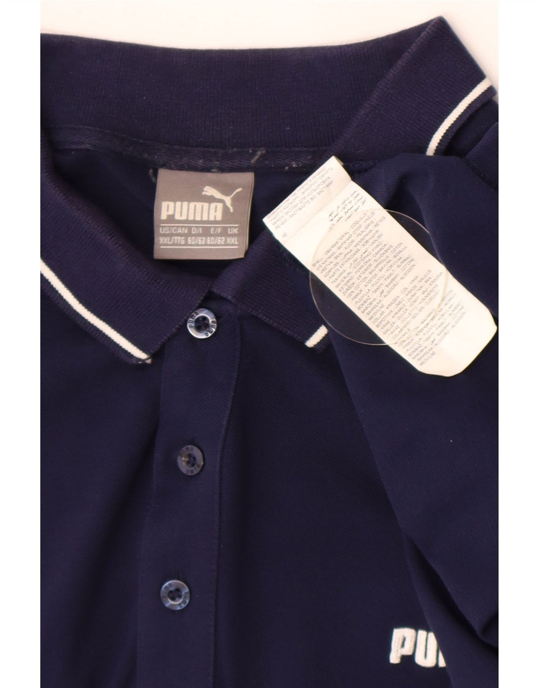 Tricou polo Puma pentru bărbați 2XL, bumbac bleumarin