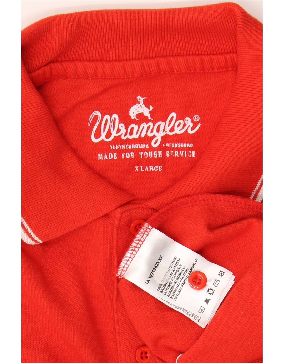 WRANGLER Mens Polo Shirt XL Red Cotton Vintage Wrangler and Second-Hand Wrangler from Messina Hembry 