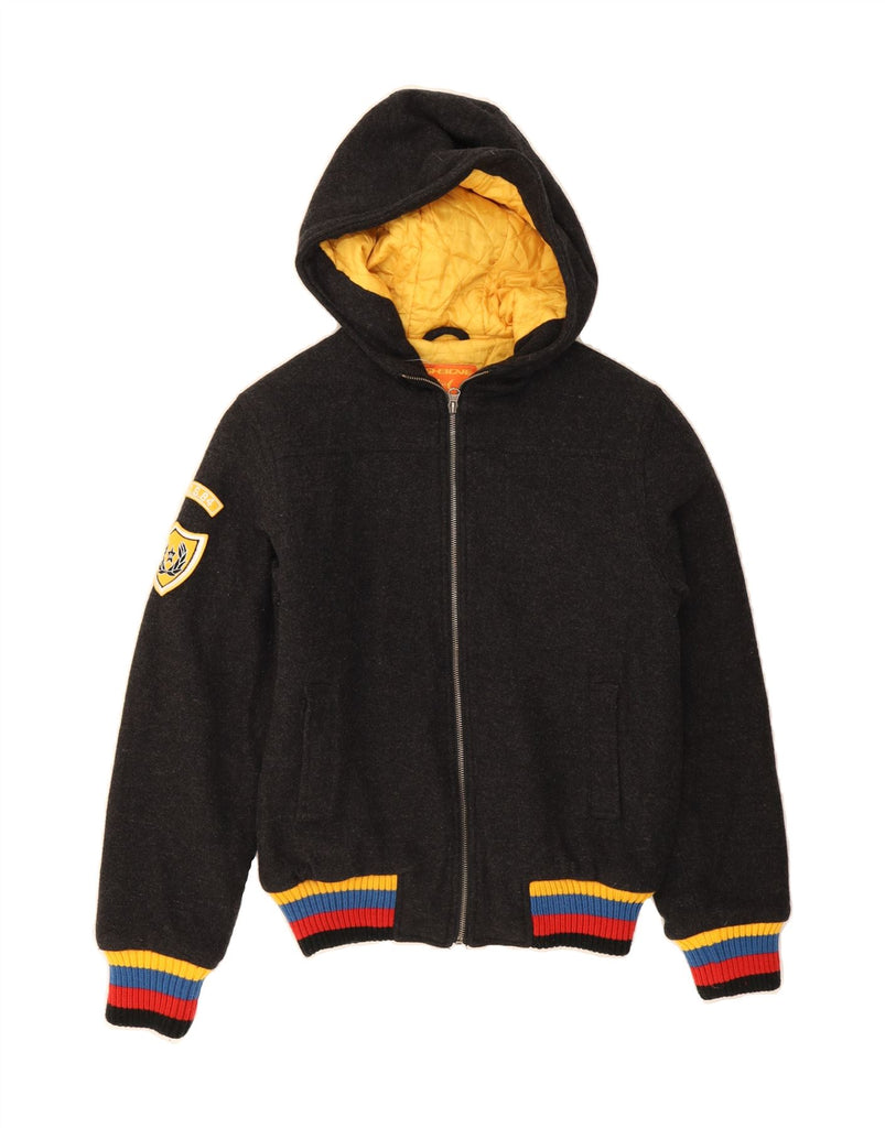 FISHBONE Mens Zip Hoodie Sweater Small Grey Wool Vintage Fishbone and Second-Hand Fishbone from Messina Hembry 