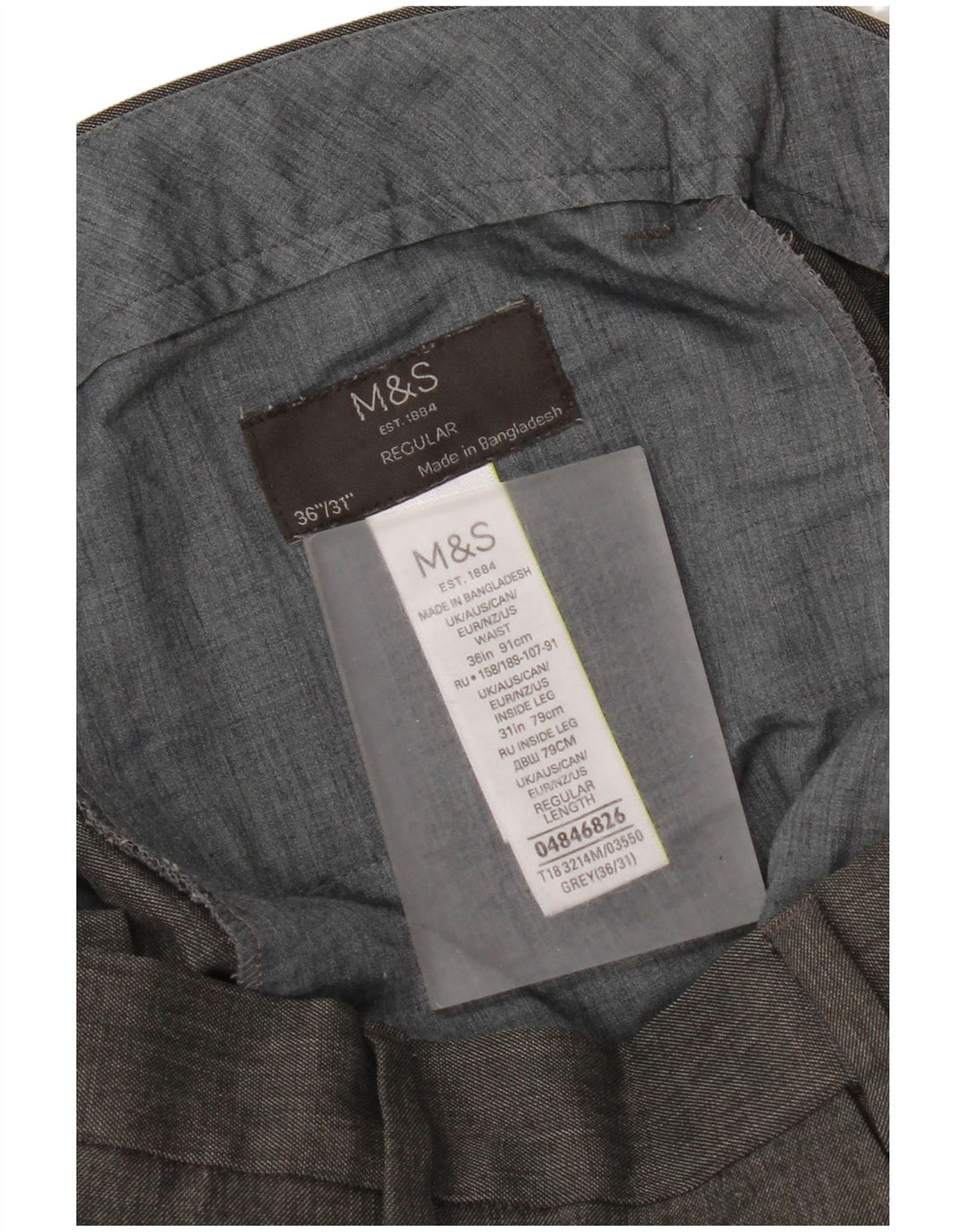 Marks & Spencer Pantaloni drepți pentru bărbați L36 L31 Poliester gri