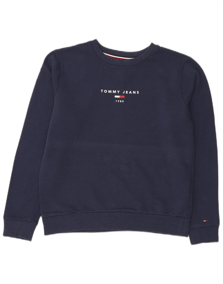 Pulover de hanorac grafic Tommy Hilfiger pentru femei UK 14 Medium Bleumarin
