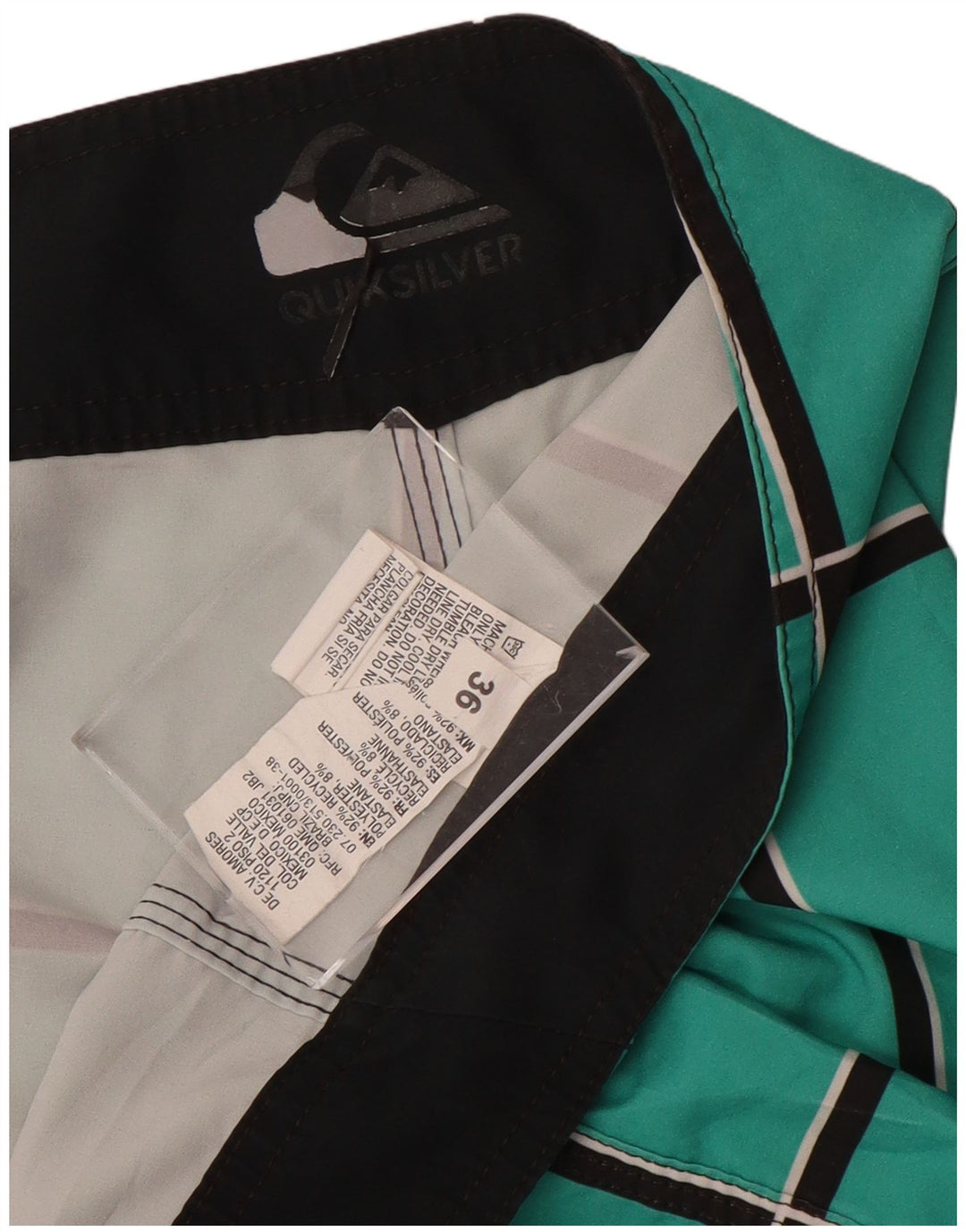 Pantaloni scurți de înot Quiksilver pentru bărbați, mari, albastru, poliester în carouri