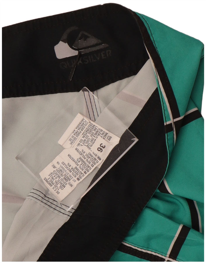 Pantaloni scurți de înot Quiksilver pentru bărbați, mari, albastru, poliester în carouri