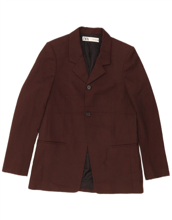 Blazer pentru bărbați Zara, cu 2 nasturi, UK 34 XS Poliester maro