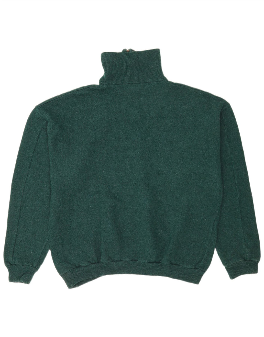 Pulover vintage pentru bărbați, cu grafică, cu fermoar și gât, verde mare