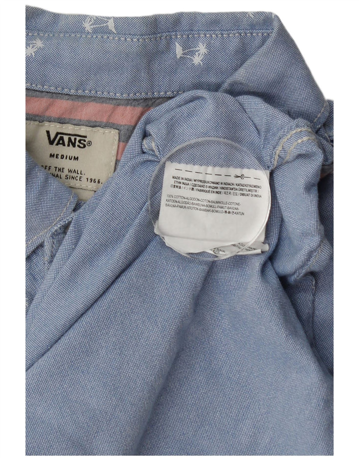 Cămașă cu mânecă scurtă Vans pentru bărbați, bumbac floral, albastru mediu