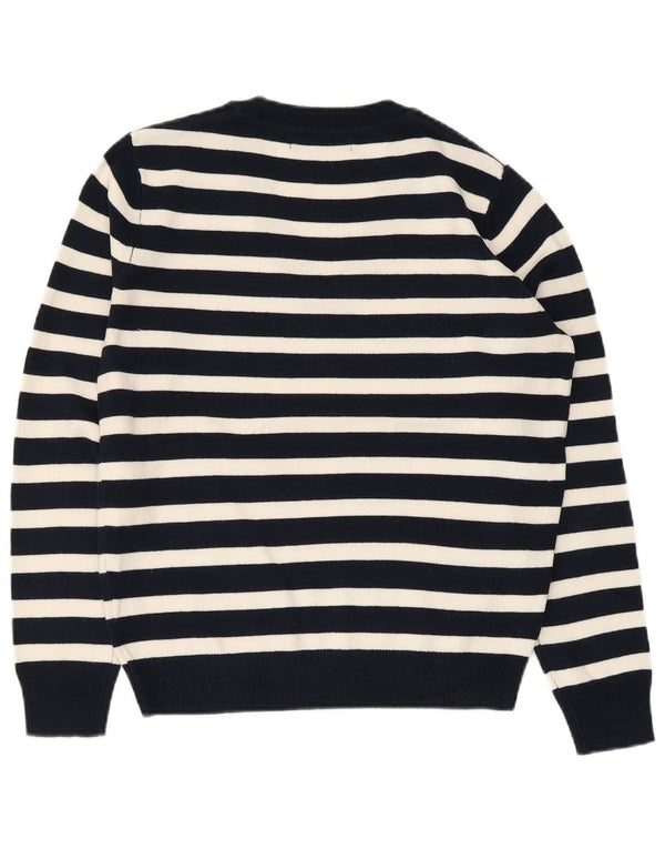 Marks & Spencer Pulover cu decolteu în V pentru femei UK 6 XS Acrilic cu dungi negre