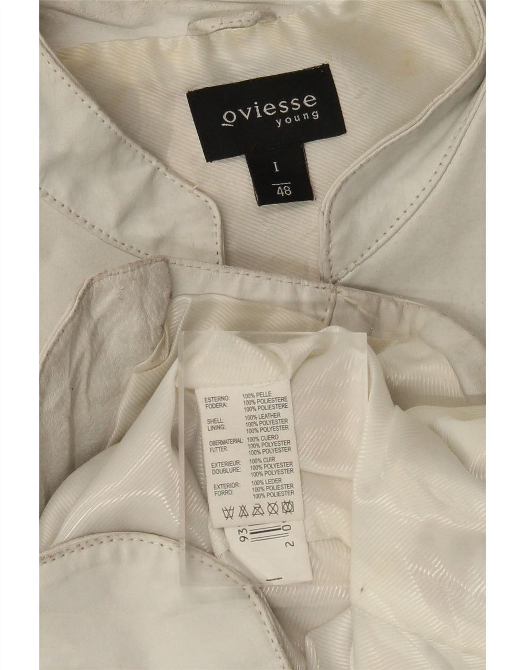 Geacă de piele Oviesse pentru femei IT 48 XL din piele albă