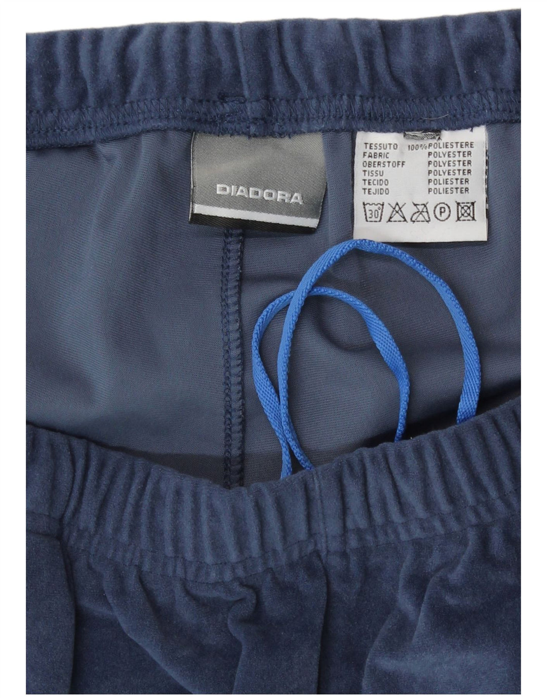 Pantaloni de trening Diadora pentru bărbați din velur mare, poliester bleumarin