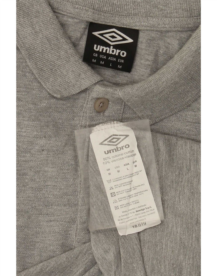 UMBRO tricou polo cu mânecă lungă pentru bărbați, bumbac gri mediu