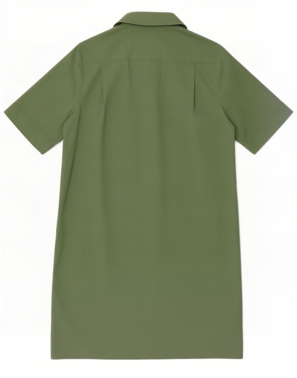 Cos Womens Short Sleeve Oversized Shirt Dress EU 34 XS Green Cotton