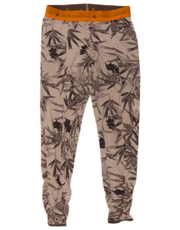 Leggings cu grafic Stella McCartney Adidas pentru femei UK 8 Small Gri Floral