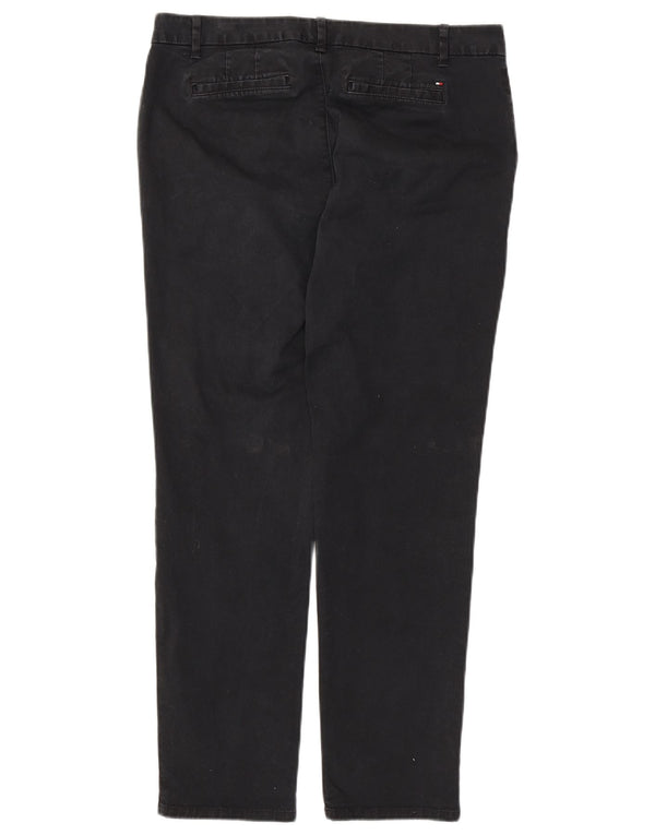 TOMMY HILFIGER Pantaloni chino subțiri pentru femei US 10 Large W32 L29 Bumbac negru