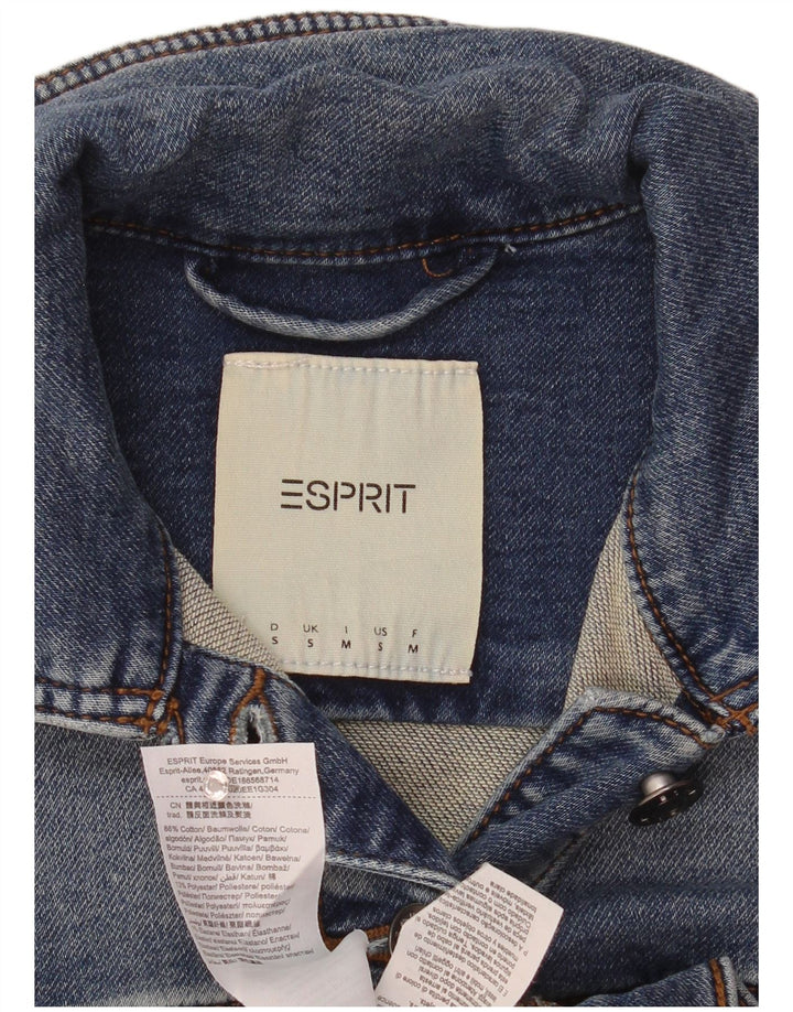 Jachetă de denim crop pentru femei Esprit UK 10 Small Blue Bumbac