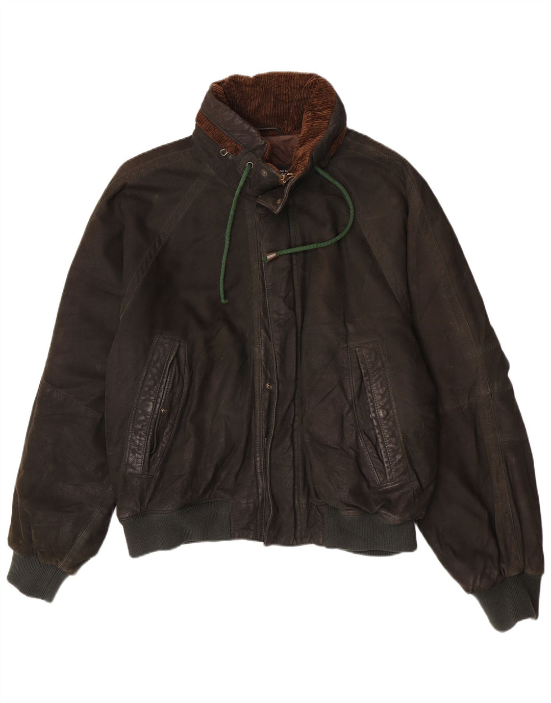 Jachetă bomber din piele cu glugă pentru bărbați Belfe & IT 48 Medium Khaki