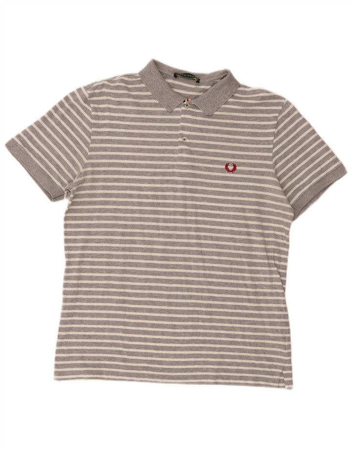 Cămașă polo Fred Perry pentru bărbați 2XL, bumbac cu dungi gri