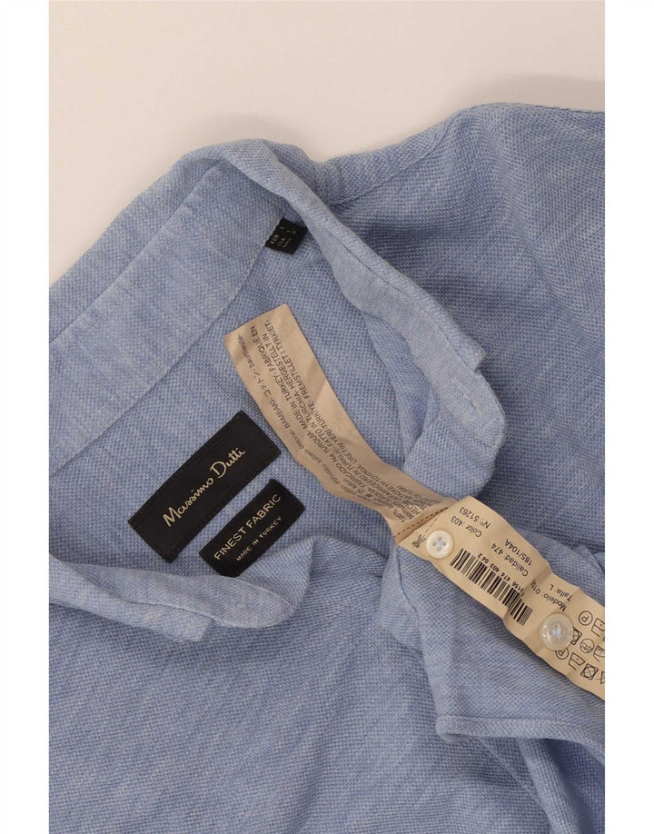 Cămașă Massimo Dutti pentru bărbați, mare, albastru, bumbac