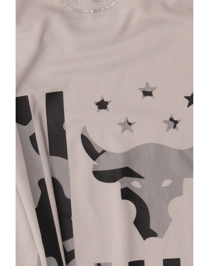 Tricou grafic Under Armour pentru bărbați Heat Gear Top Mediu Poliester alb