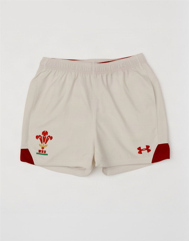 Pantaloni scurți sport Under Armour pentru bărbați Heat Gear, mediu alb, poliester color bloc