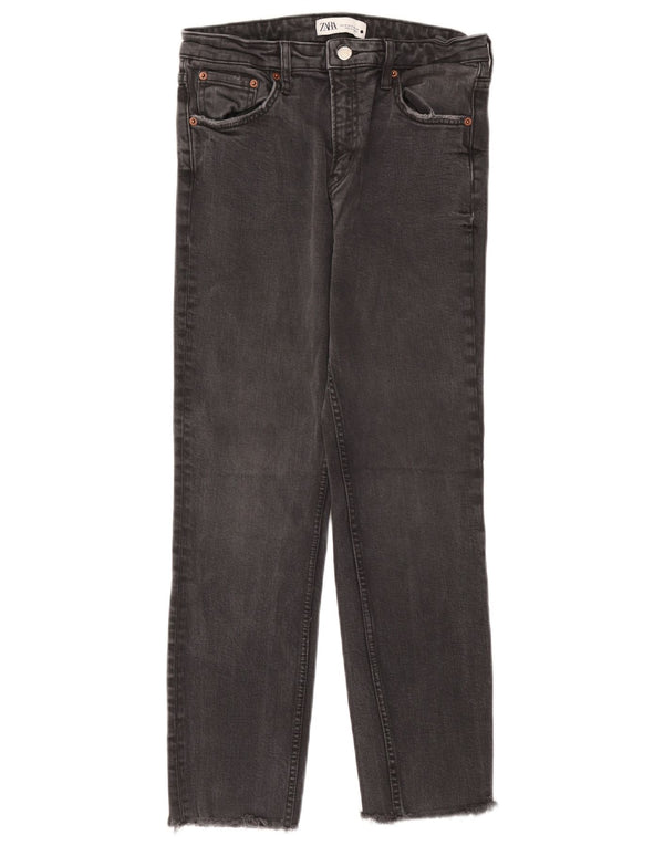 Blugi drepți pentru femei Zara EU 40 Medium W30 L26 Bumbac gri