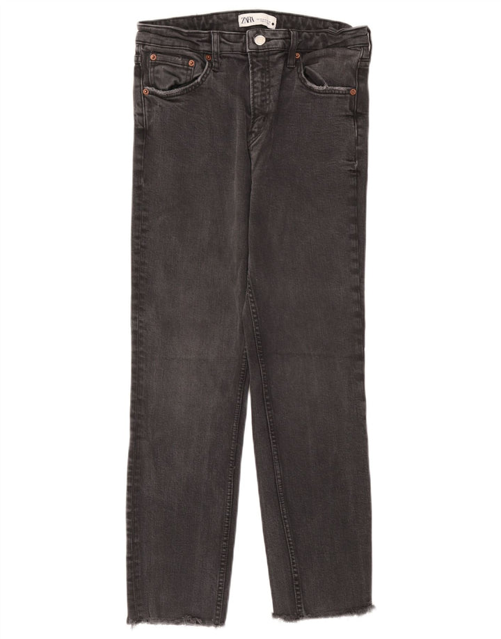 Blugi drepți pentru femei Zara EU 40 Medium W30 L26 Bumbac gri