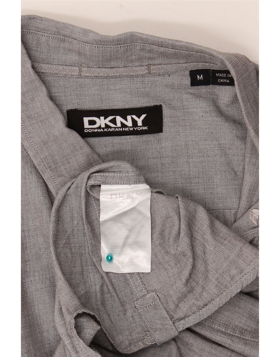 Cămașă pentru bărbați DKNY, bumbac cu dungi, gri mediu