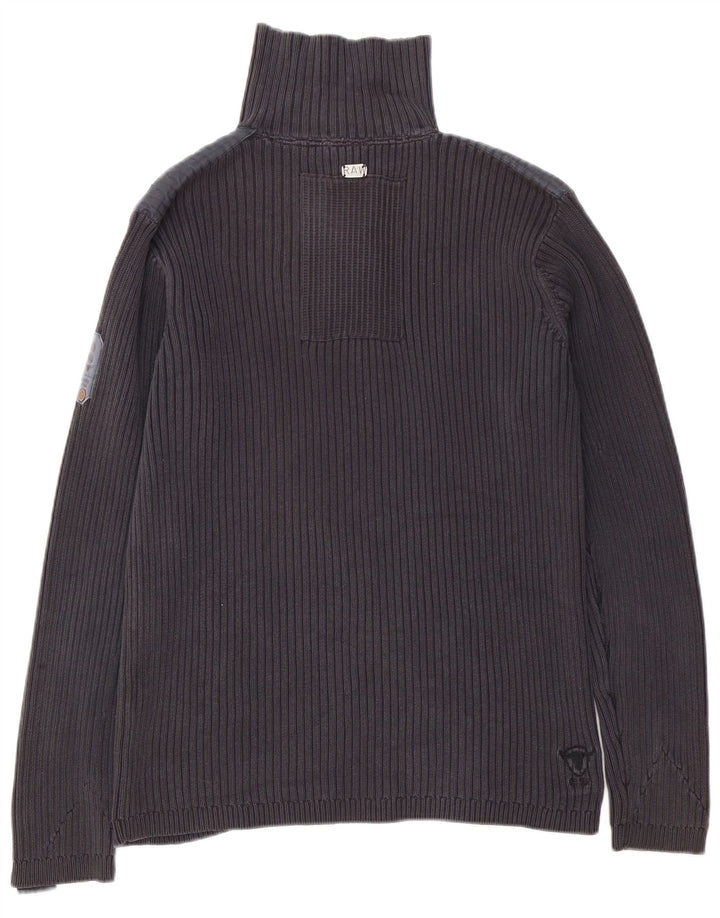 Pulover G-Star pentru bărbați, cu gât cu nasturi, bumbac XL, gri