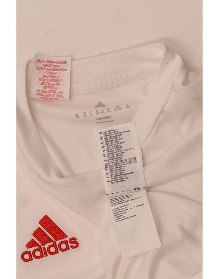 Tricou Adidas Climalite pentru baieti Top 13-14 ani XL Poliester alb
