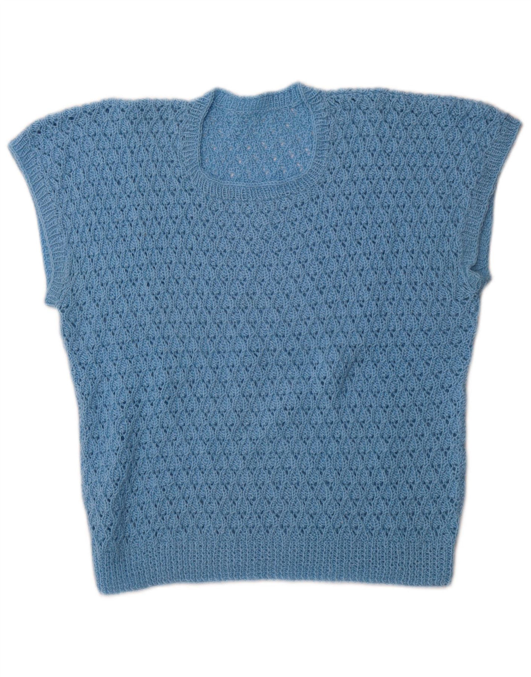 VINTAGE Femei Vest Tank Top UK 14 Medium Blue