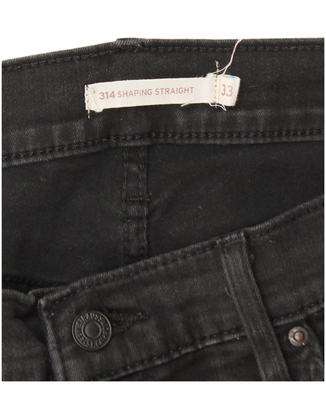 Blugi drepți modelați 314 Levi's pentru femei L33 L30 bumbac negru