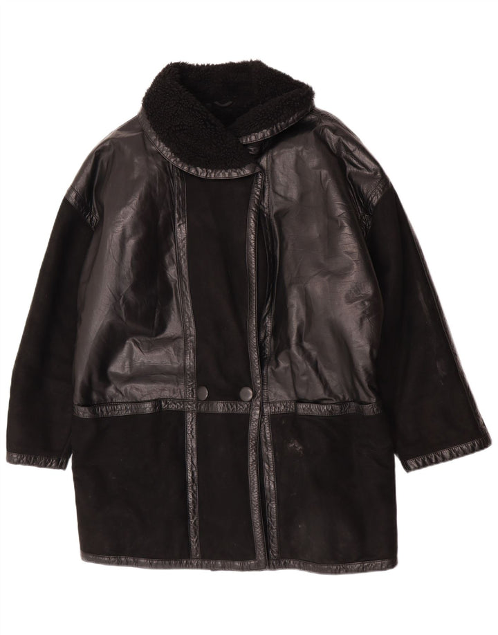 Palton supradimensionat din shearling pentru femei Skinni IT 40 Small Black Shearling