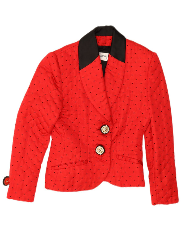 Roccobarocco Jachetă pentru femei cu 2 nasturi IT 44 Medium Red Spotted Acrylic