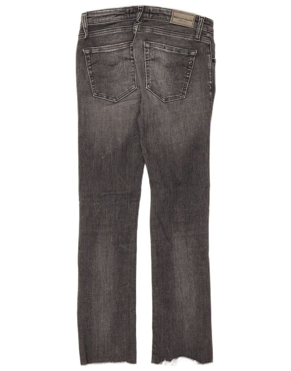 Replay blugi crop slim pentru femei W24 L24 bumbac gri