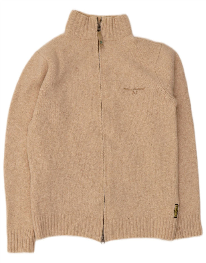 Pulover cardigan pentru femei Armani UK 12 Medium Beige Lână virgină