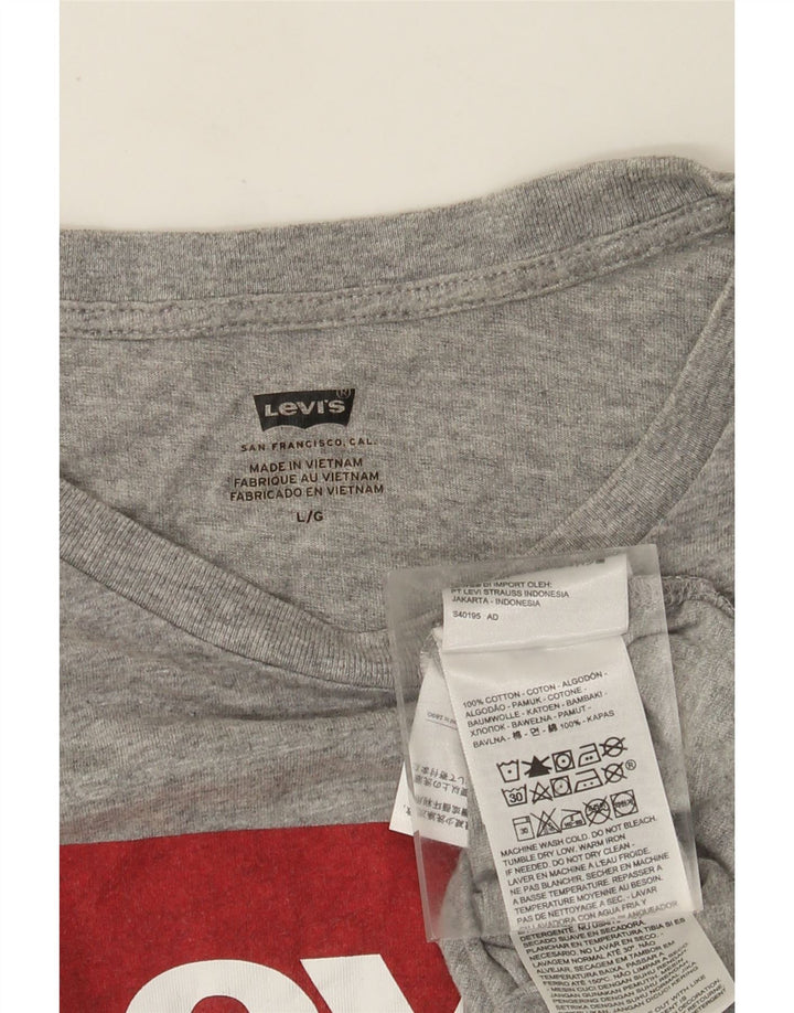 Tricou grafic pentru bărbați Levi's Top mare, gri, bumbac cu pete