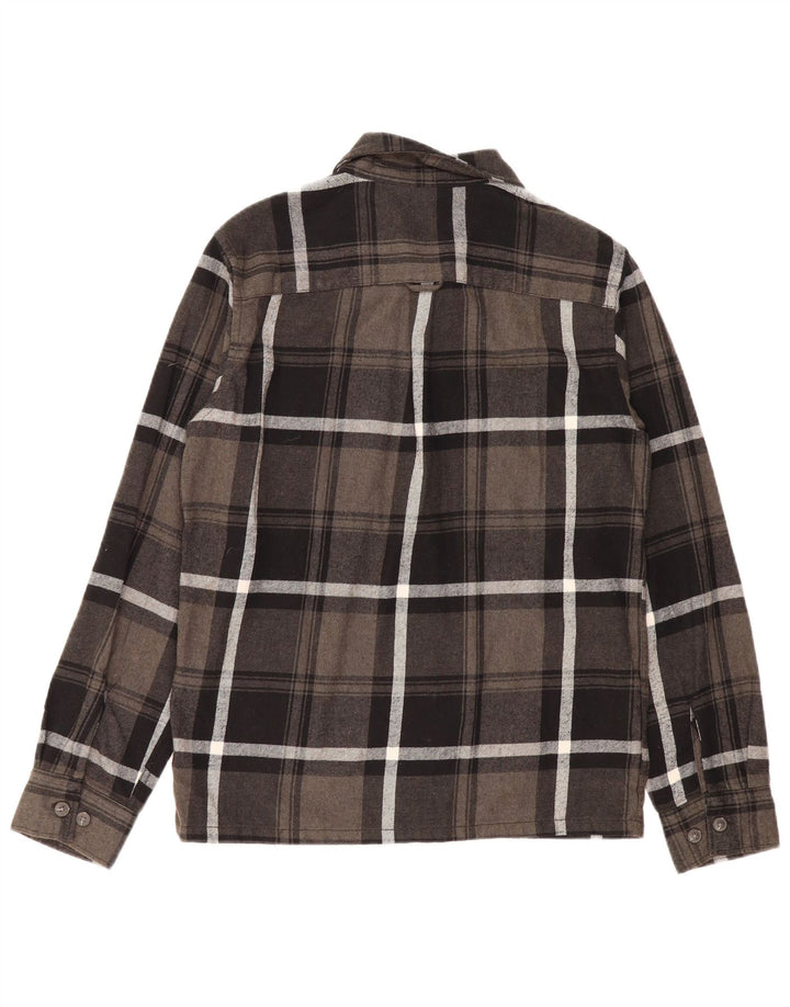 Cămașă de flanel Jack & Jones pentru bărbați, bumbac cu carouri mici, gri