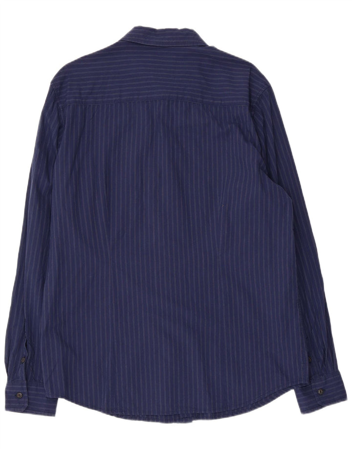 Cămașă subțire pentru bărbați Wrangler, bumbac cu dungi XL bleumarin