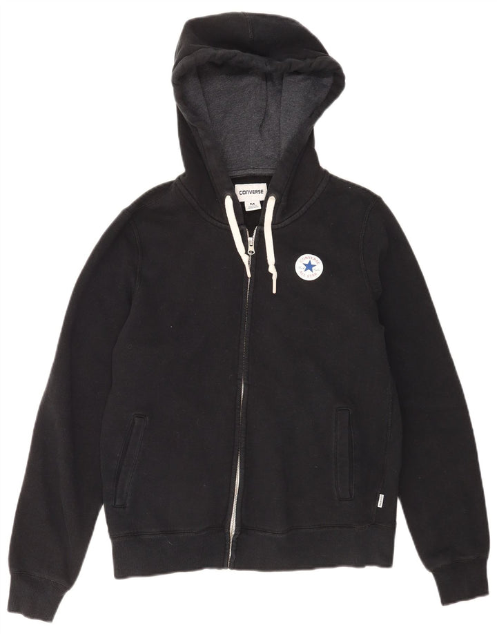 Pulover Converse pentru femei, cu fermoar, bumbac, negru, UK 14