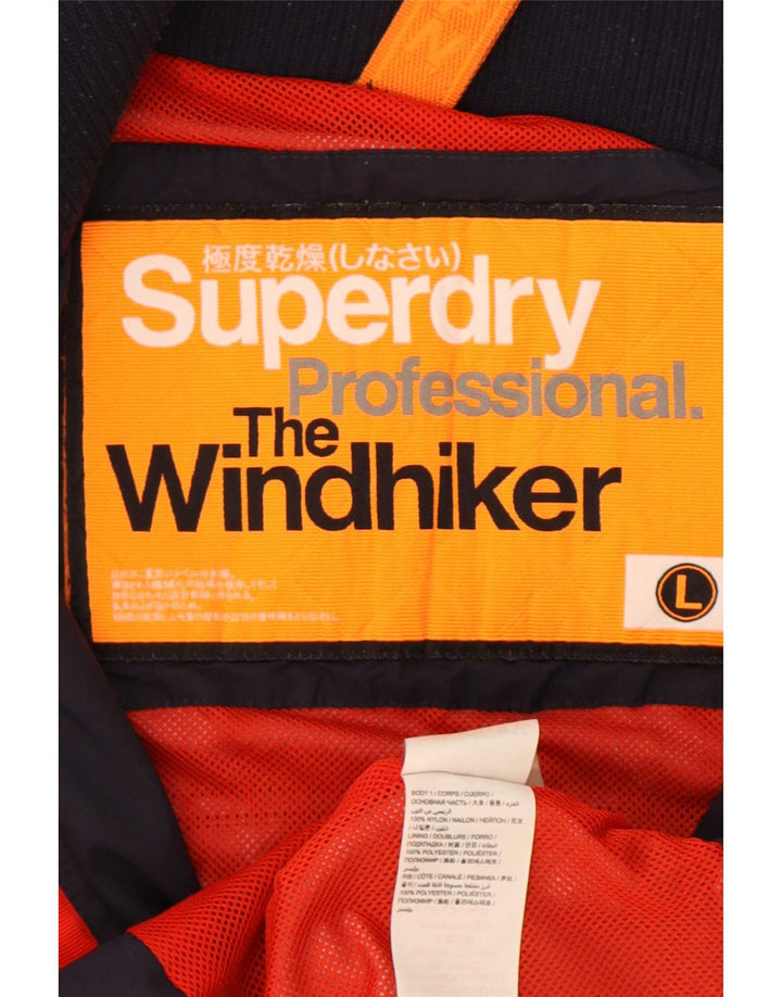 Jachetă de ploaie Superdry pentru bărbați The Windhiker UK 40, mare, albastru, nailon