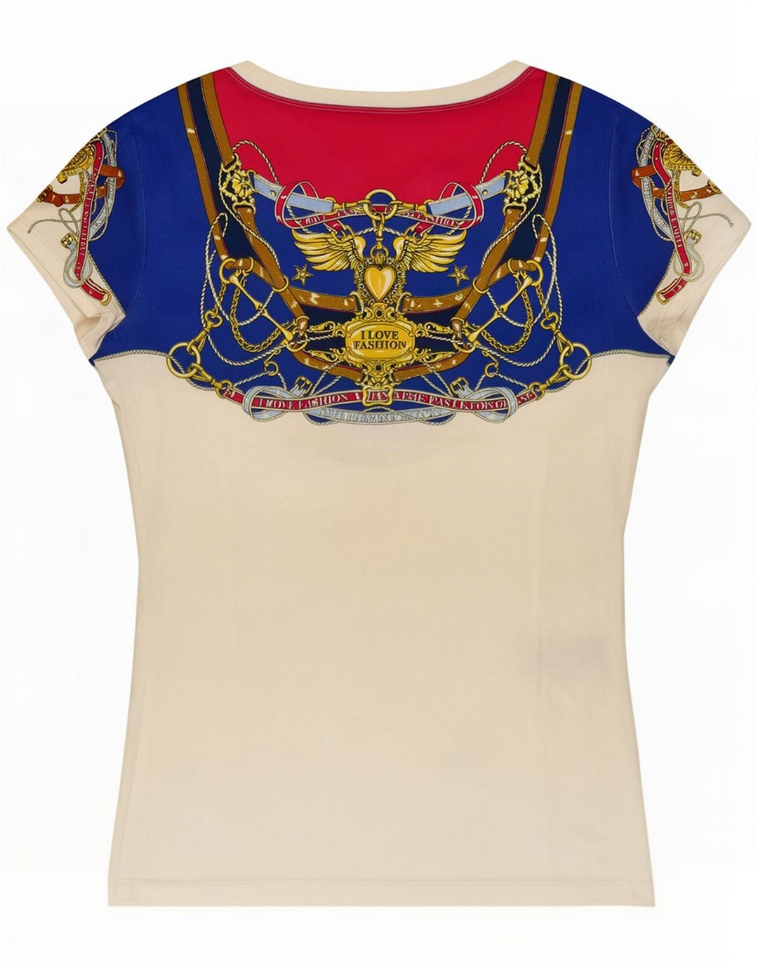 Tricou grafic Moschino pentru femei cu model abstract Top IT 44 Medium White