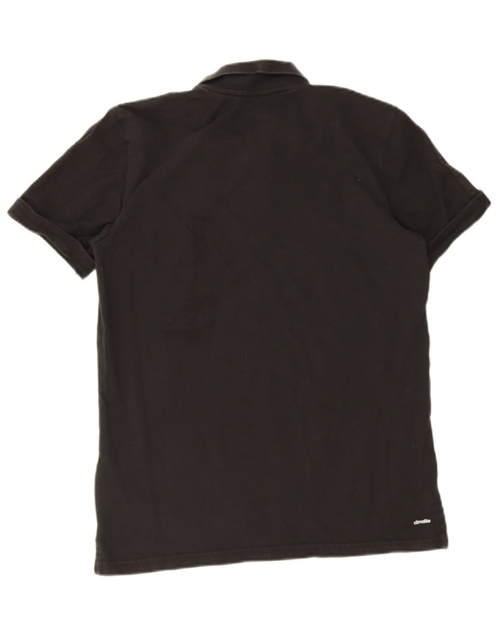 Tricou polo Adidas Climalite pentru bărbați, bumbac negru mare