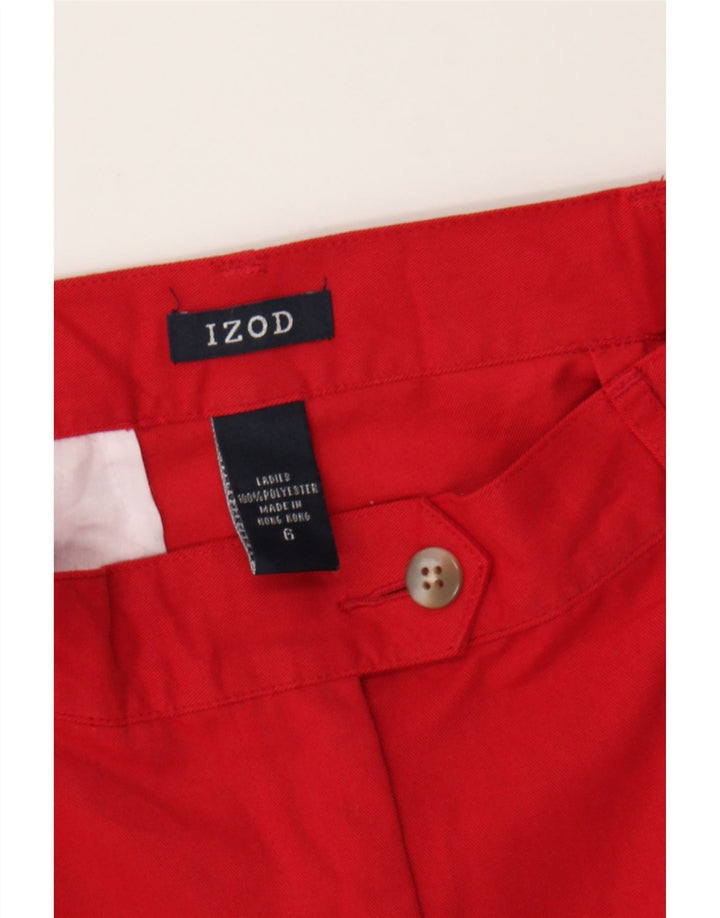 IZOD Womens High Waist Chino Shorts US 6 Medium W26  Red Polyester Vintage Izod and Second-Hand Izod from Messina Hembry 