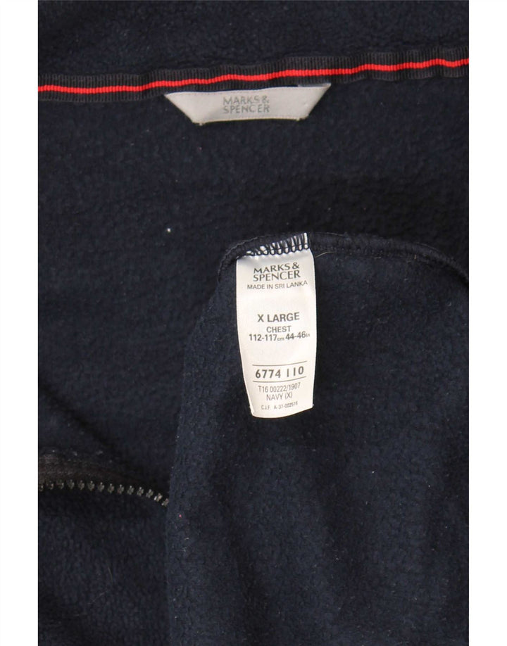 Jachetă fleece pentru bărbați Marks & Spencer UK 42 XL bleumarin poliester